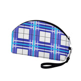 Cumbrae Sky Tartan Curved Cosmetic Bag - Free p&p Worldwide