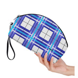 Cumbrae Sky Tartan Curved Cosmetic Bag - Free p&p Worldwide