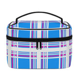 Pink and Blue Sky Tartan Cosmetic Case - Free Worldwide P&P