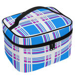 Pink and Blue Sky Tartan Cosmetic Case - Free Worldwide P&P