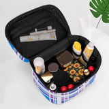 Pink and Blue Sky Tartan Cosmetic Case - Free Worldwide P&P