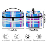 Pink and Blue Sky Tartan Cosmetic Case - Free Worldwide P&P