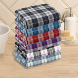 Tartan Hand Towels x 6 (45x66cm) - Free p&p Worldwide