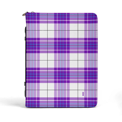 HIghland Tartan Leather Book Cover/Paperwork holder With Pocket no Strap