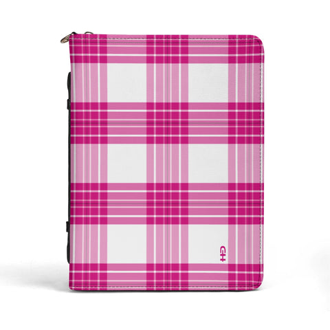 HIghland Tartan Leather Book Cover/Paperwork holder With Pocket no Strap