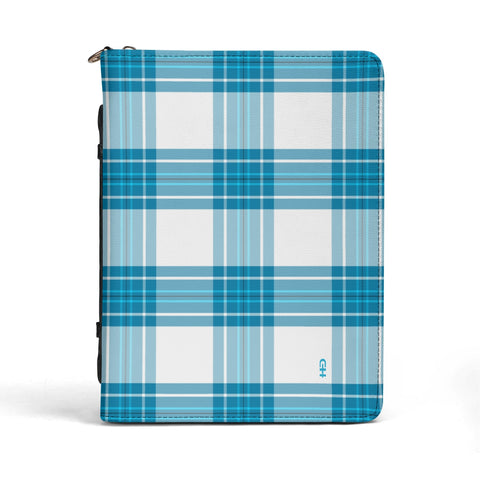 HIghland Tartan Leather Book Cover/Paperwork holder With Pocket no Strap