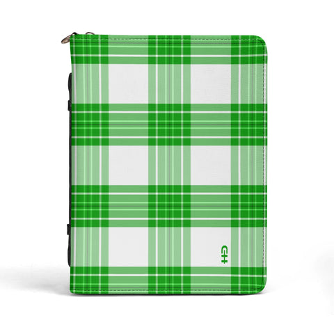 HIghland Tartan Leather Book Cover/Paperwork holder With Pocket no Strap