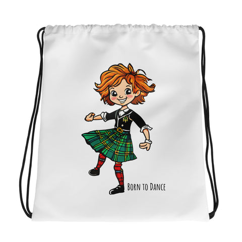 Cartoon Highland Dancer Drawstring Bag