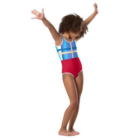 Modern Tartan Kids Swimsuit - Free p&p Worldwide