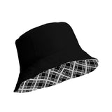 Black & White Tartan Reversible bucket hat