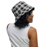 Black & White Tartan Reversible bucket hat