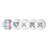 HD Set of 5 pin buttons badges