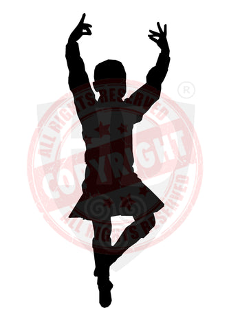 Male Highland Dancer Decal #13 - A4 Sheet