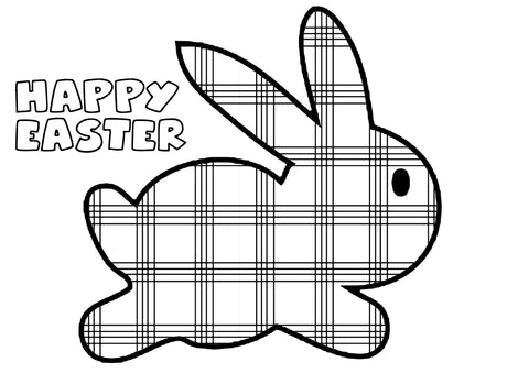 Colour in Tartan Easter Bunny - FREE digital download