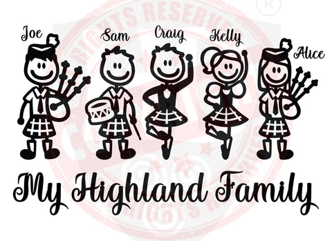 Stick Highlanders - Various designs