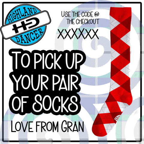 Socks Gift Voucher - (POSTAGE included in this price to the UK only) (If you want International, message on FB)