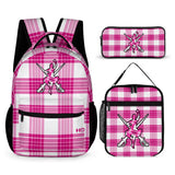 Arran Mist Tartan and dancer - Highland Dancer Kids Tartan Backpack, Lunch Bag & Pencil Case - Free p&p Worldwide