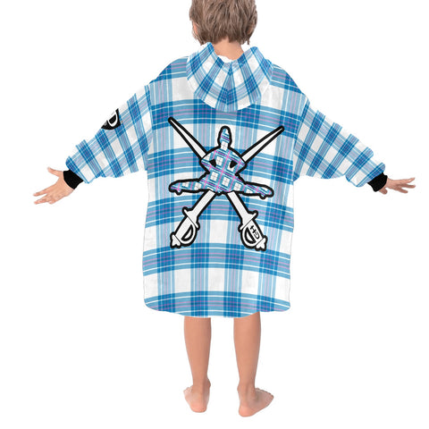 Jura Mist Tartan - Bute Sky Dancer - Highland Dancer Blanket Hoodie for Kids - FREE p&p Worldwide