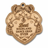 Best Highland Dance Gran Ever Wooden Keepsake (Girl & Gran)