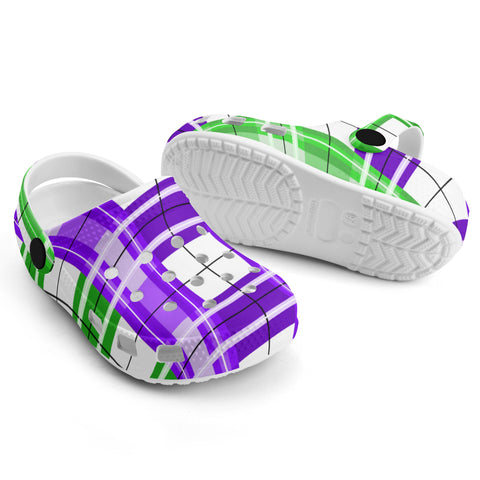 dHD Tartan Colour Mix - Kids Clogs - FREE p&p Worldwide