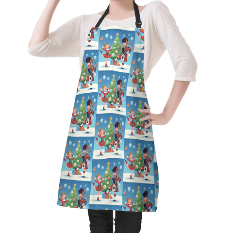 Highland Piper & Dancer Christmas Apron - Free p&p
