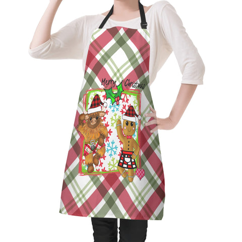 Highland Piper & Dancer Christmas Apron - Free p&p
