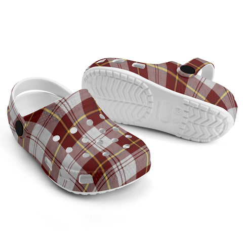 Clan Cunningham Dress Burgundy - Kids Tartan Clogs - FREE p&p Worldwide