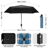 Tartan - Fully Auto Open & Close Umbrella Tartan Inside -  Free p&p worldwide