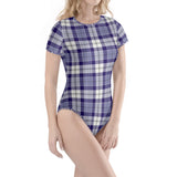 Tartan Womens Soft Short Sleeve Bodysuit - FREE p&p Worldwide