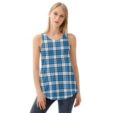 Ladies Strathclyde Blue Tartan Vest Top - Free p&p Worldwide