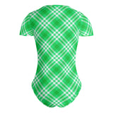 Tartan Womens Soft Short Sleeve Bodysuit - FREE p&p Worldwide