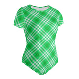Tartan Womens Soft Short Sleeve Bodysuit - FREE p&p Worldwide