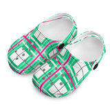 Iona Sky Tartan - Kids Clogs - FREE p&p Worldwide