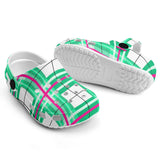 Iona Sky Tartan - Kids Clogs - FREE p&p Worldwide