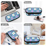 HD Bute Sky Tartan - 3-Layer Pencil Case - Free p&p worldwide