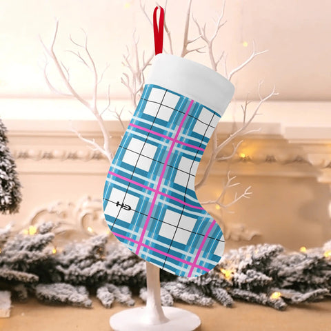 HD Bute Sky Tartan Christmas Stocking - Free p&p Worldwide