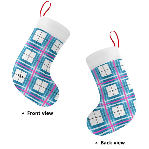 HD Bute Sky Tartan Christmas Stocking - Free p&p Worldwide