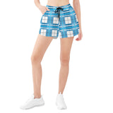 HD Jura Sky Tartan - Women's Casual Beach Shorts - Free p&p Worldwide