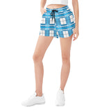 HD Jura Sky Tartan - Women's Casual Beach Shorts - Free p&p Worldwide