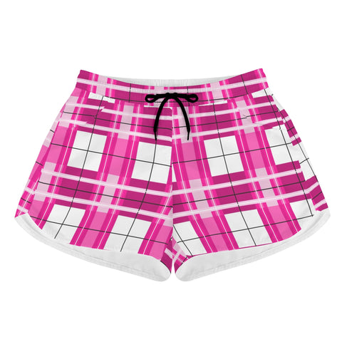HD Arran Sky Tartan - Women's Casual Beach Shorts - Free p&p Worldwide
