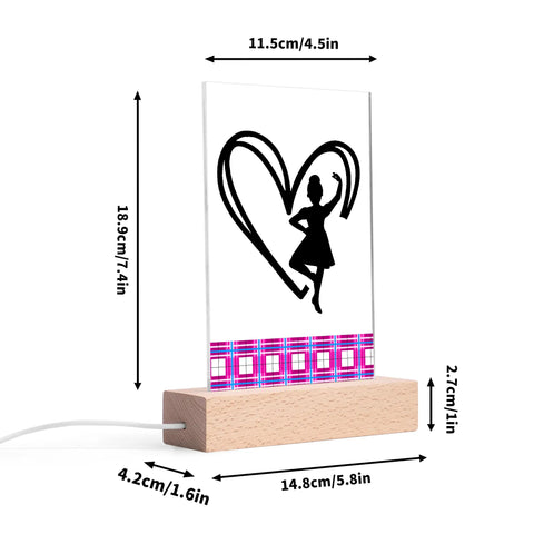 Highland Dancer LED Acrylic Night Light and Wooden - FREE P&P Worldwide
