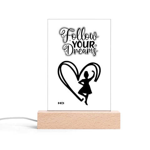 Highland Dancer LED Acrylic Night Light and Wooden - FREE P&P Worldwide