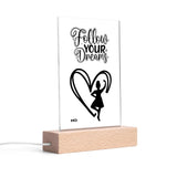 Highland Dancer LED Acrylic Night Light and Wooden - FREE P&P Worldwide