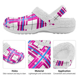 Islay Sky Tartan Fur Lined Adults Clogs - Free P&P Worldwide