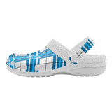 Jura Sky Tartan Fur Lined Adults Clogs - Free P&P Worldwide