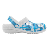 Jura Sky Tartan Fur Lined Adults Clogs - Free P&P Worldwide
