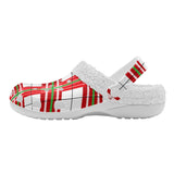 Tartan Fur Lined Adults Clogs - Free P&P Worldwide