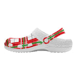 Tartan Fur Lined Adults Clogs - Free P&P Worldwide