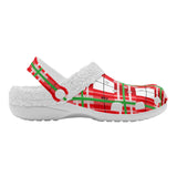 Tartan Fur Lined Adults Clogs - Free P&P Worldwide