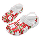 Tartan Fur Lined Adults Clogs - Free P&P Worldwide